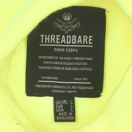 Threadbare Men's Yellow Roll Neck Lightweight Acrylic Jumper L