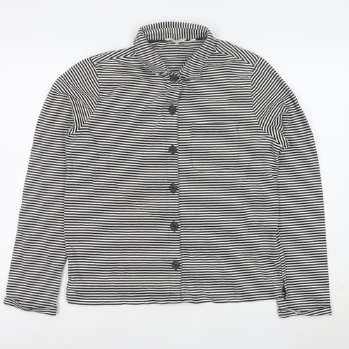 Fat Face Womens Blue Striped Button-Up Cotton Shirt Size 8