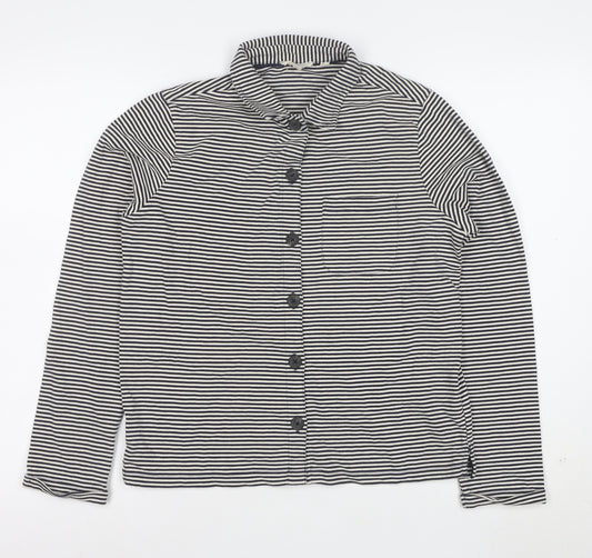 Fat Face Womens Blue Striped Button-Up Cotton Shirt Size 8