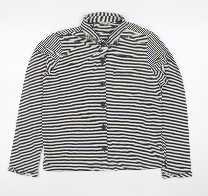 Fat Face Womens Blue Striped Button-Up Cotton Shirt Size 8