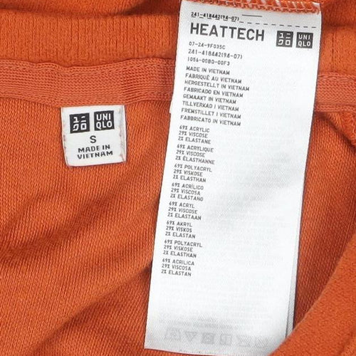Uniqlo Women’s Orange Heattech Long Sleeve Top Size S