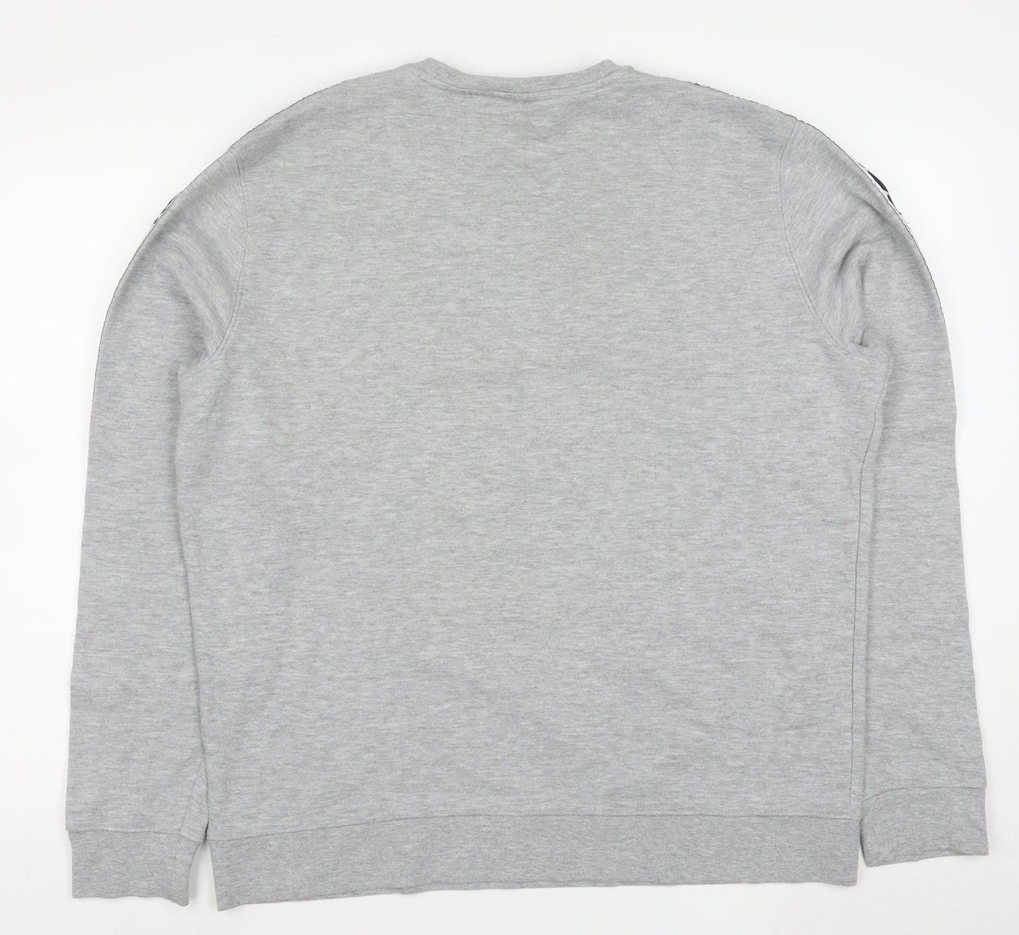 FILA Mens Grey Logo Tape Crew Neck Sweatshirt XL Regular Fit