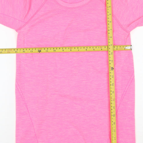 H&M Women Pink Long Sleeve Sport T-Shirt Size S Slim Fit Activewear