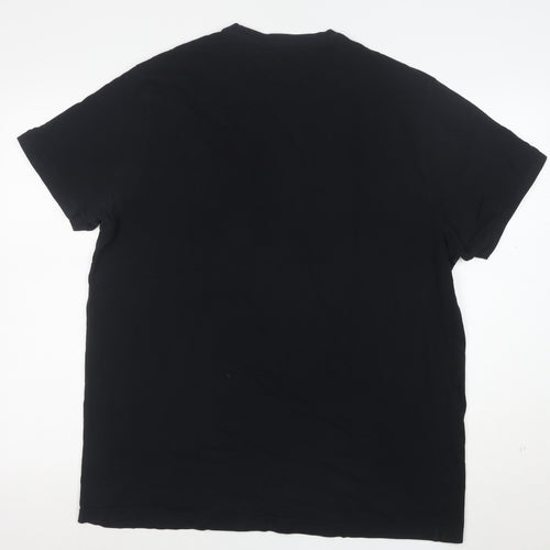 Luke Men's Black Cotton Crew Neck Logo T-Shirt Size L
