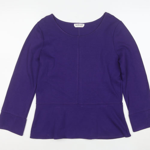 Kettlewell Women's Purple Long Sleeve Scoop Neck Jersey Blouse M