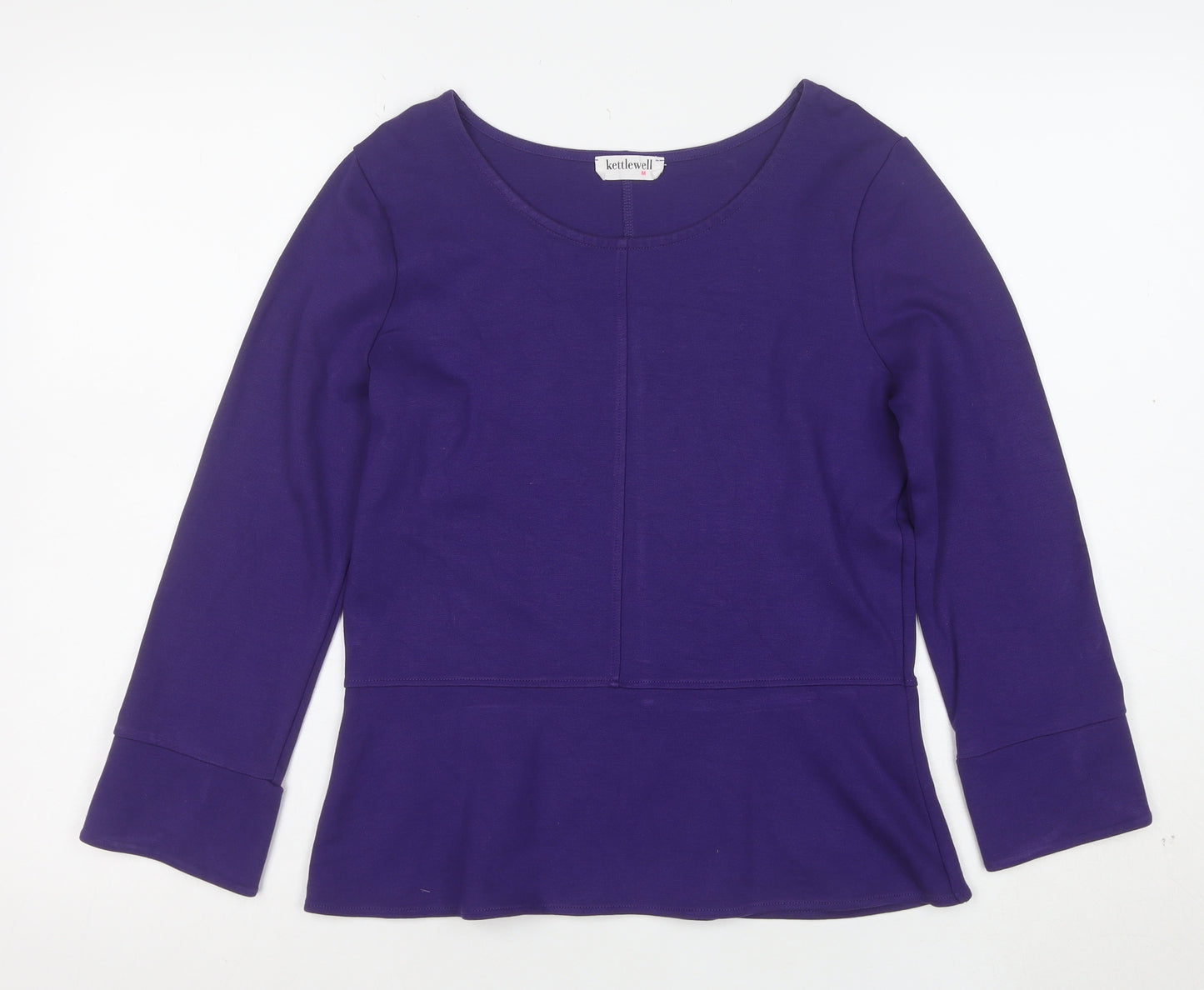 Kettlewell Women's Purple Long Sleeve Scoop Neck Jersey Blouse M