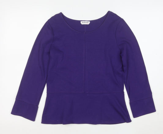 Kettlewell Women's Purple Long Sleeve Scoop Neck Jersey Blouse M