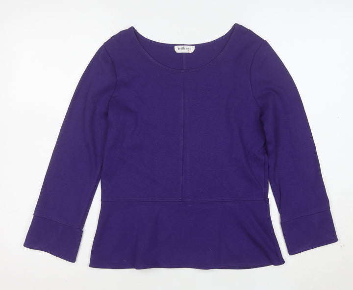 Kettlewell Women's Purple Long Sleeve Scoop Neck Jersey Blouse M