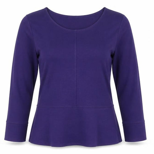 Kettlewell Women's Purple Long Sleeve Scoop Neck Jersey Blouse M