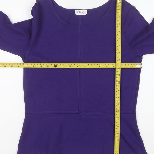 Kettlewell Women's Purple Long Sleeve Scoop Neck Jersey Blouse M