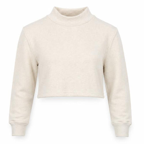 Monki Women Beige XS Cropped Pullover Sweatshirt