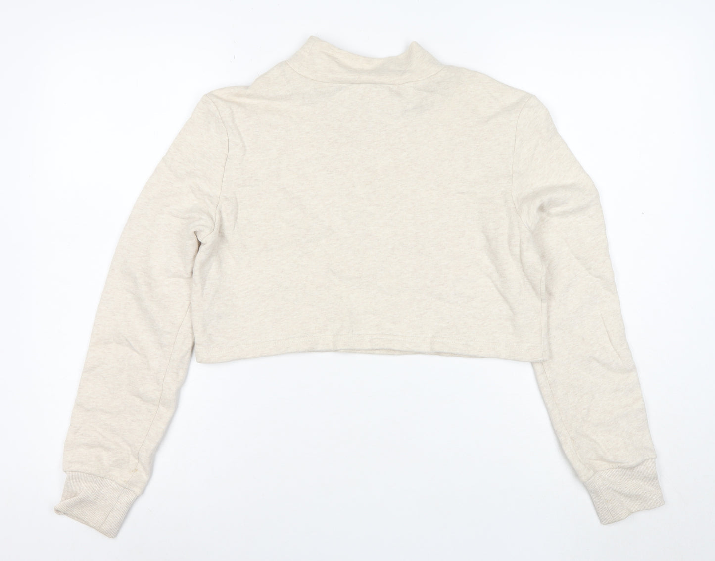 Monki Women Beige XS Cropped Pullover Sweatshirt