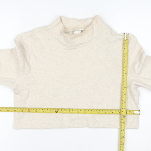 Monki Women Beige XS Cropped Pullover Sweatshirt