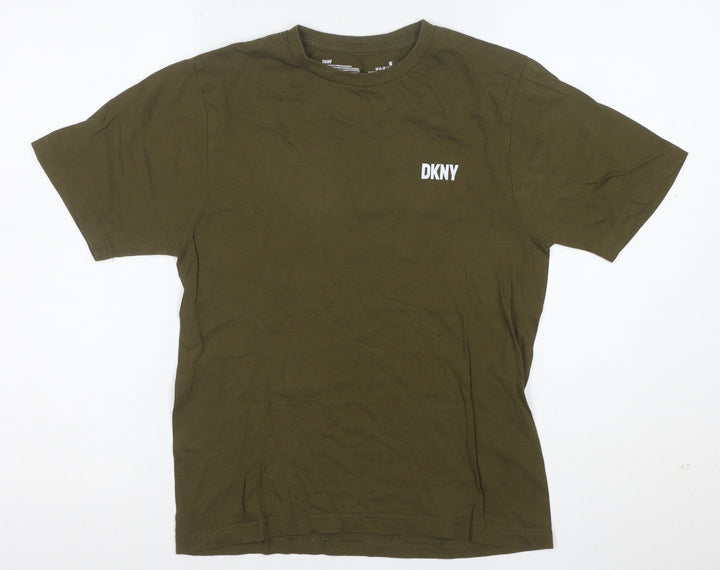 DKNY Women’s Green Cotton Short Sleeve Basic Crew T-Shirt Size S