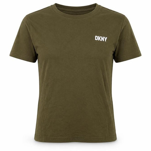 DKNY Women’s Green Cotton Short Sleeve Basic Crew T-Shirt Size S