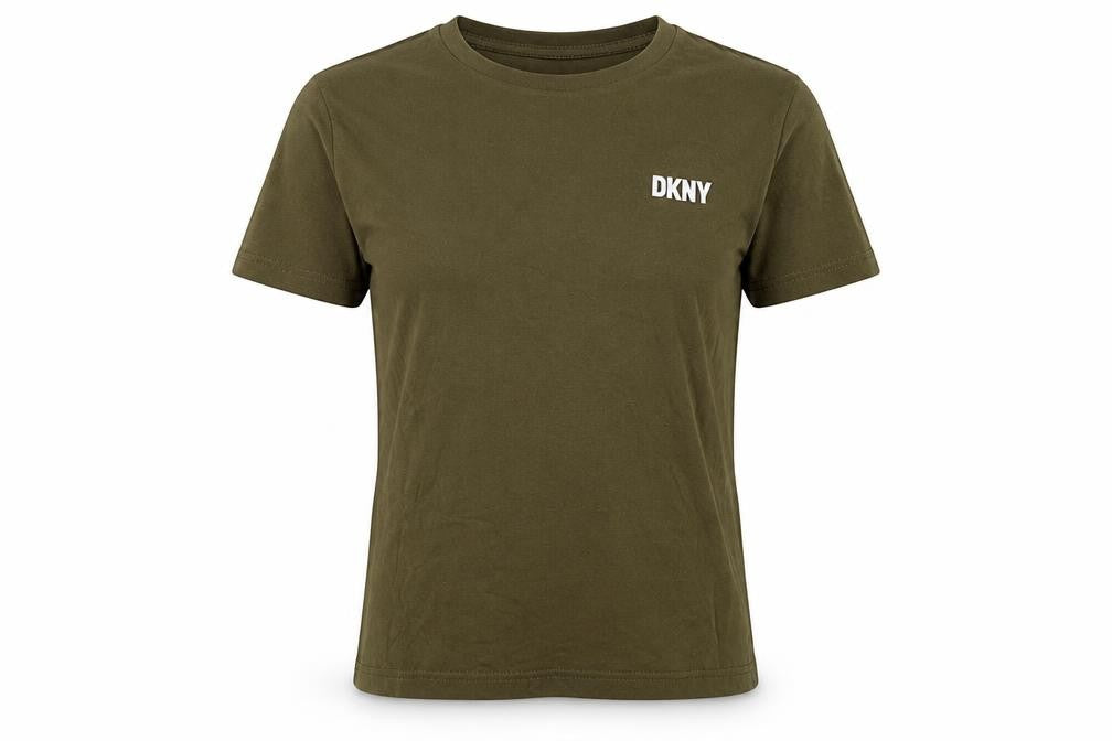 DKNY Women’s Green Cotton Short Sleeve Basic Crew T-Shirt Size S