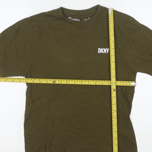 DKNY Women’s Green Cotton Short Sleeve Basic Crew T-Shirt Size S