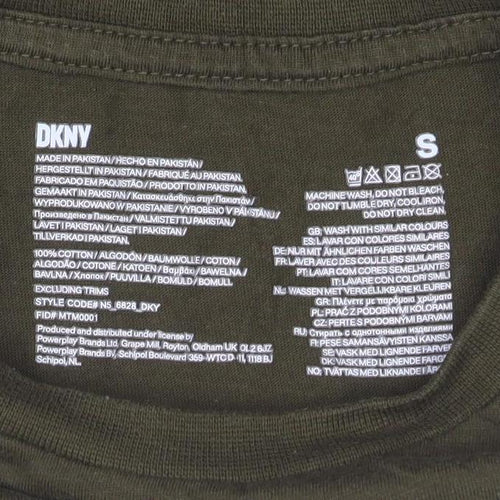 DKNY Women’s Green Cotton Short Sleeve Basic Crew T-Shirt Size S