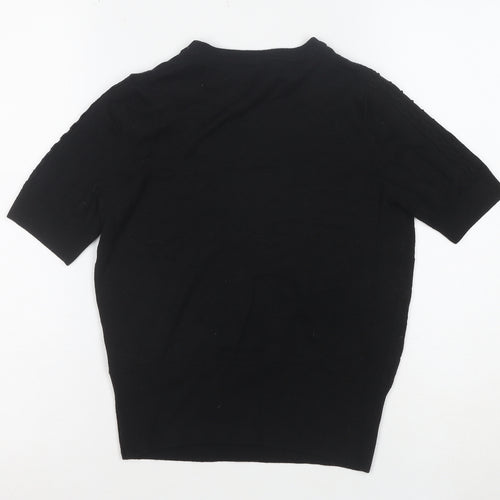 Marks and Spencer Women's Black Knit Short Sleeve Top Size 8
