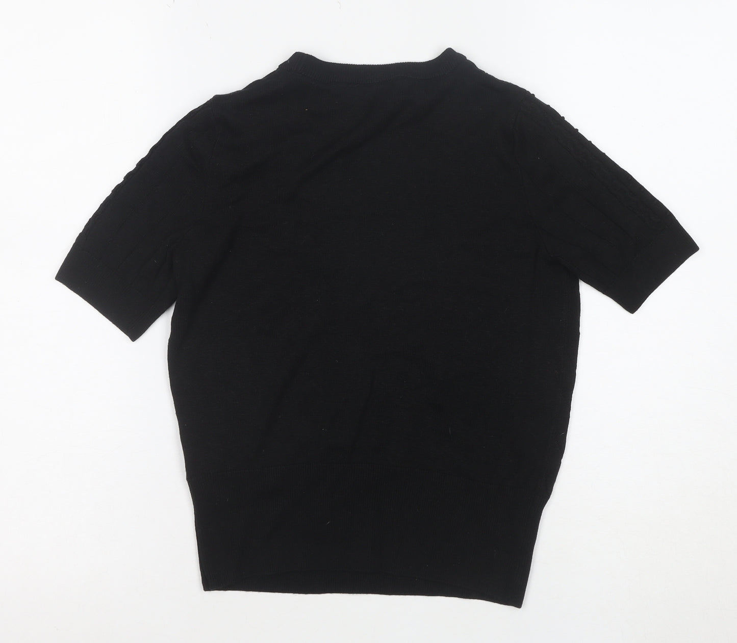 Marks and Spencer Women's Black Knit Short Sleeve Top Size 8