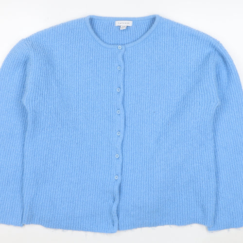 Topshop Women's Blue Chunky Knit Cardigan Size M