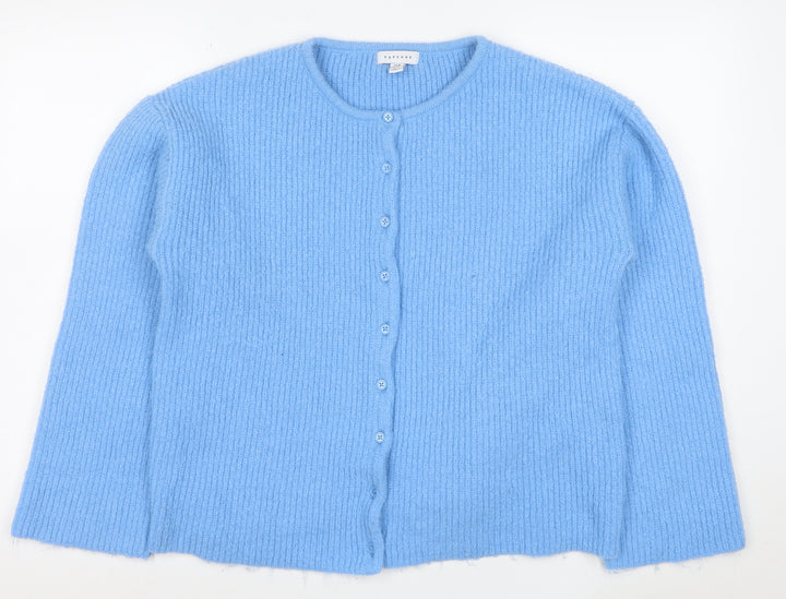Topshop Women's Blue Chunky Knit Cardigan Size M