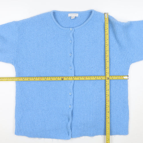 Topshop Women's Blue Chunky Knit Cardigan Size M