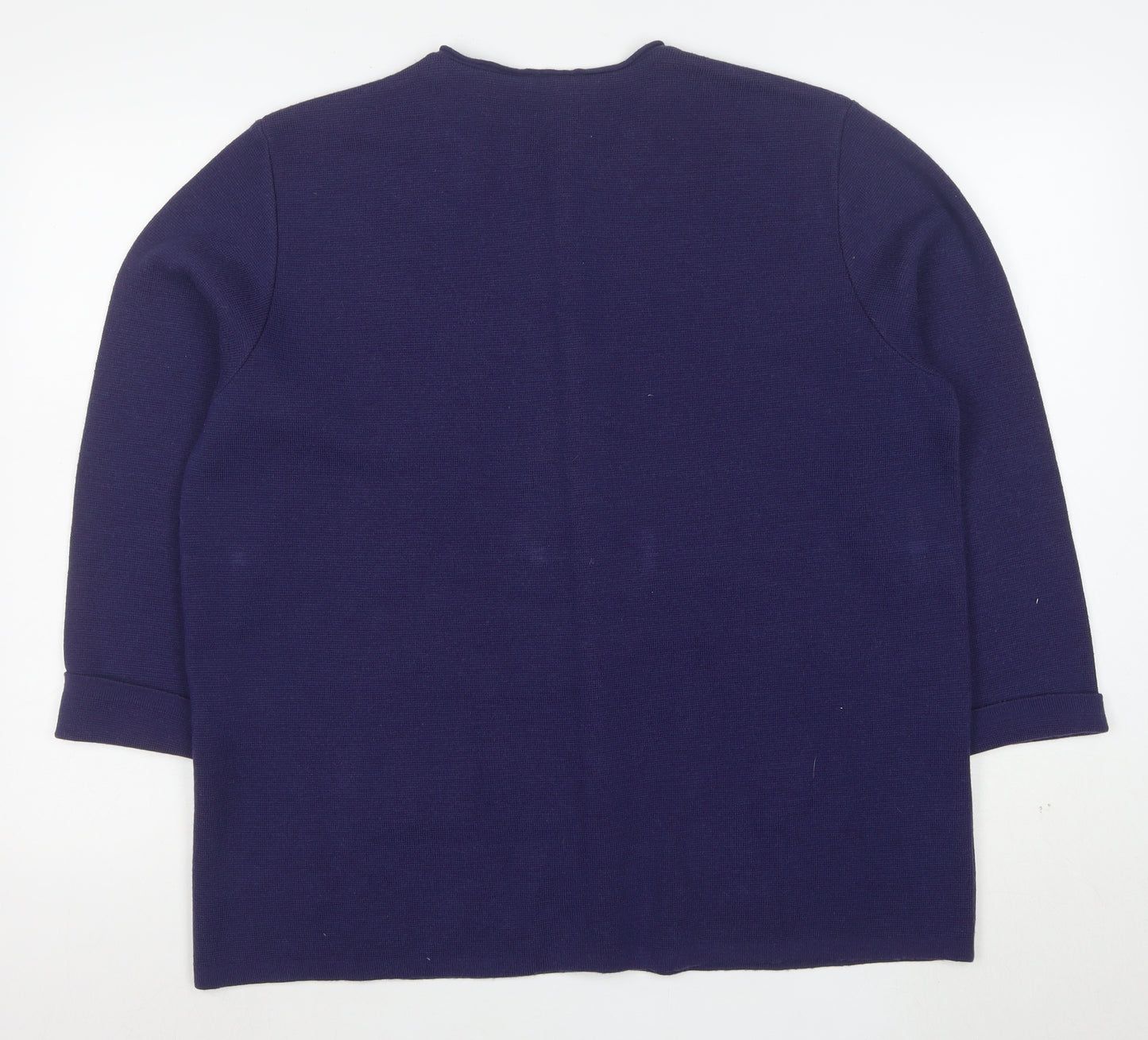 Classics Women's Blue Wool Blend Long Sleeve Cardigan Size 20