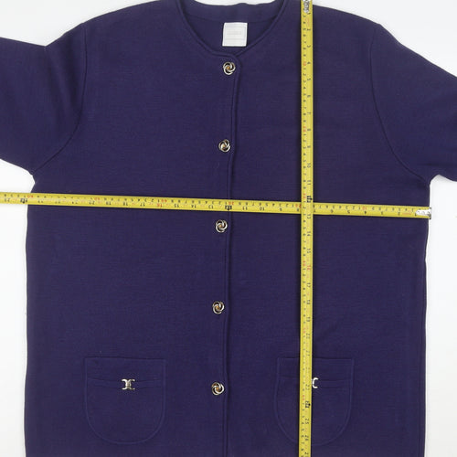 Classics Women's Blue Wool Blend Long Sleeve Cardigan Size 20