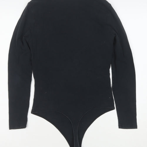 Abercrombie & Fitch Women Black Long Sleeve Bodysuit M Soft AF Collection