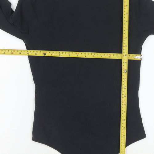 Abercrombie & Fitch Women Black Long Sleeve Bodysuit M Soft AF Collection