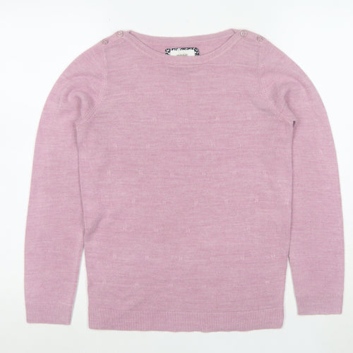 Maine New England Womens Pink Wool Blend Crew Neck Jumper Size 8