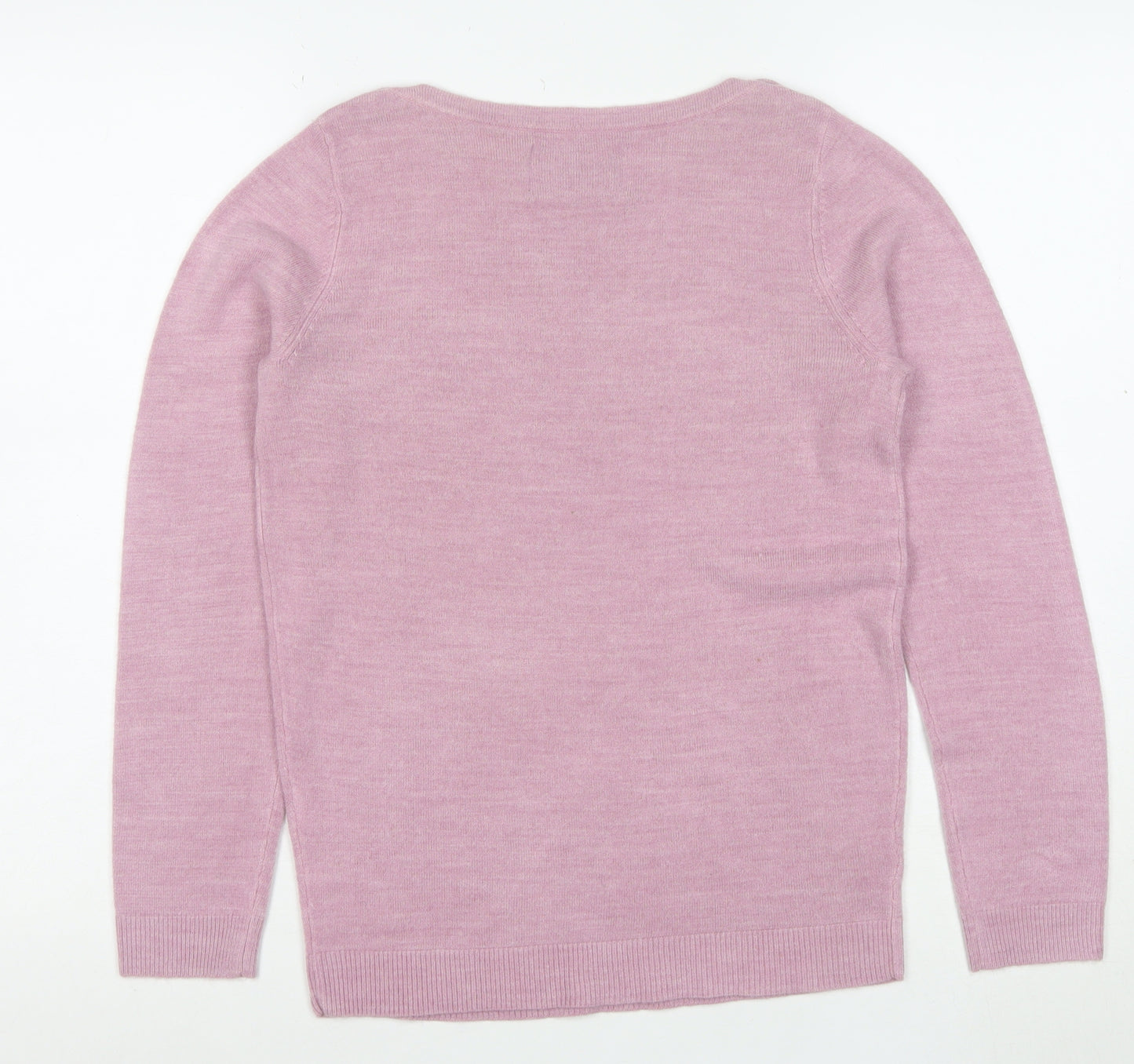 Maine New England Womens Pink Wool Blend Crew Neck Jumper Size 8