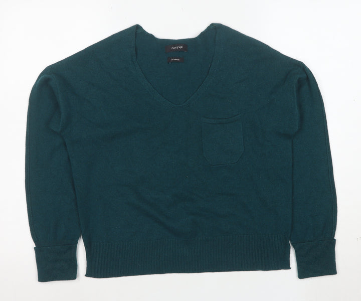 Marks and Spencer Women’s Green Cashmere V-Neck Jumper S