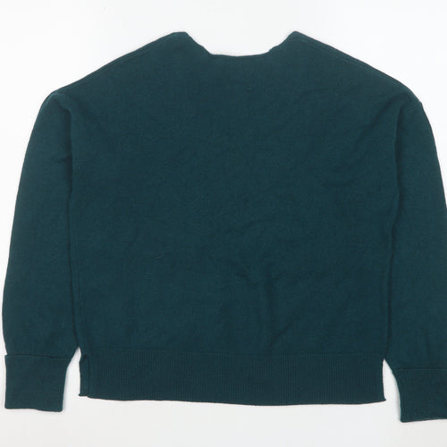 Marks and Spencer Women’s Green Cashmere V-Neck Jumper S