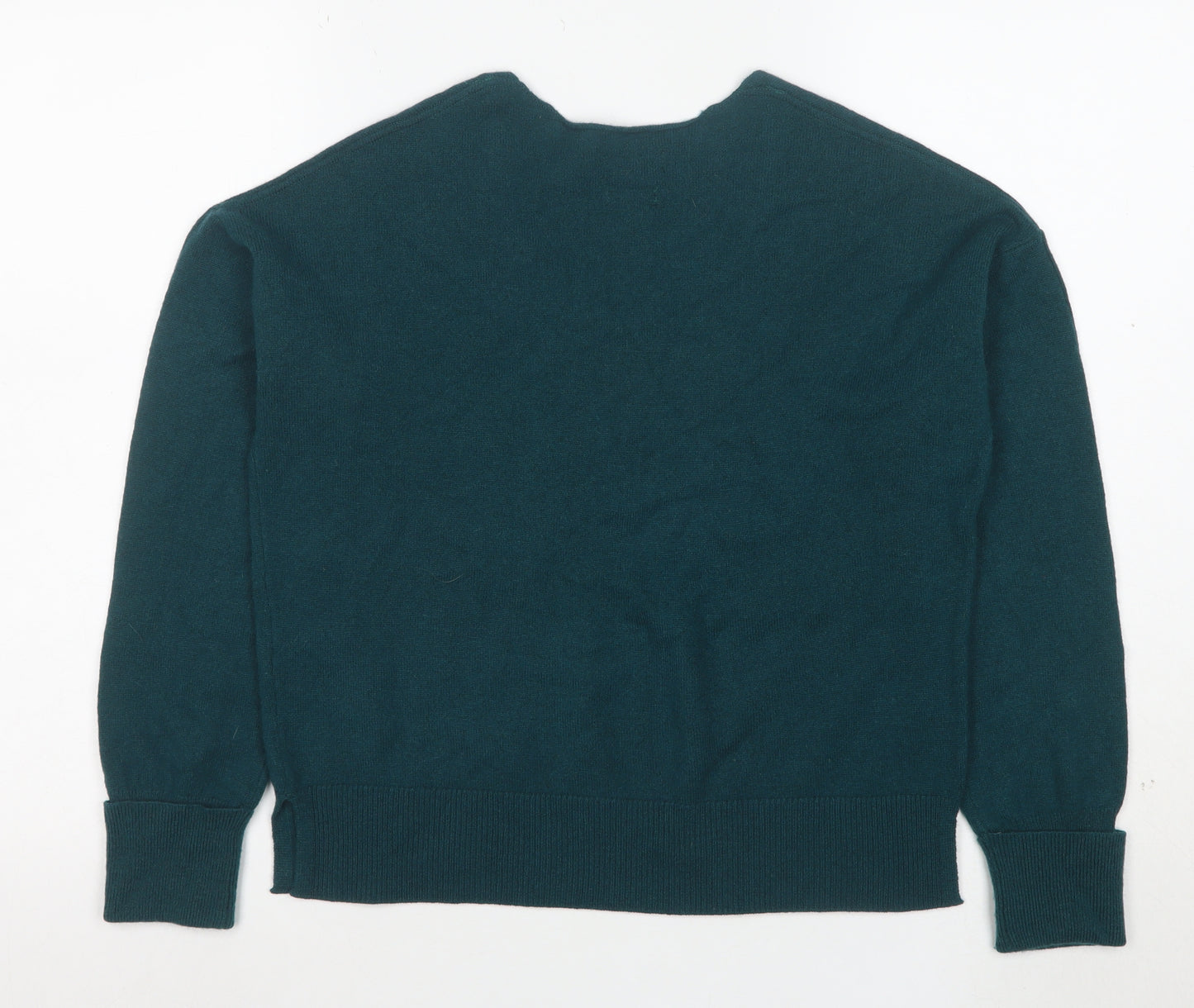 Marks and Spencer Women’s Green Cashmere V-Neck Jumper S