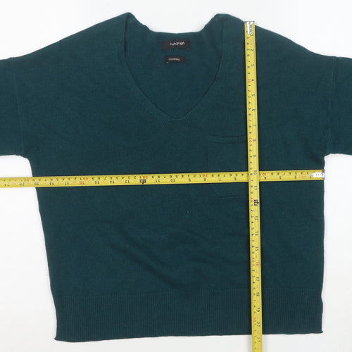 Marks and Spencer Women’s Green Cashmere V-Neck Jumper S