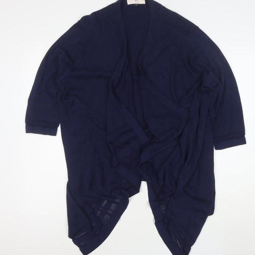Julipa Women's Blue 3/4 Sleeve Open Cardigan Size 12/14