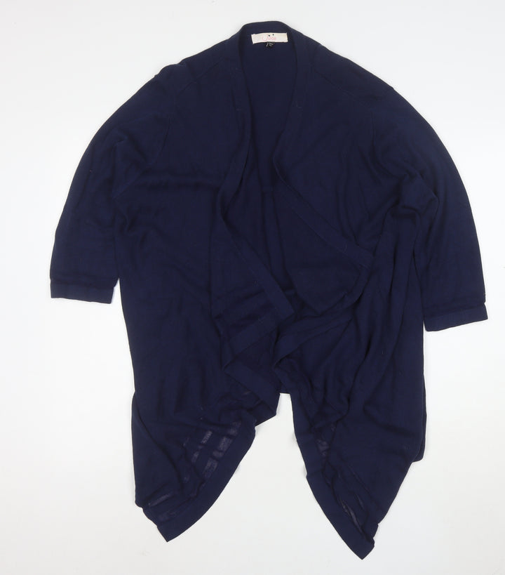 Julipa Women's Blue 3/4 Sleeve Open Cardigan Size 12/14