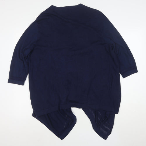 Julipa Women's Blue 3/4 Sleeve Open Cardigan Size 12/14