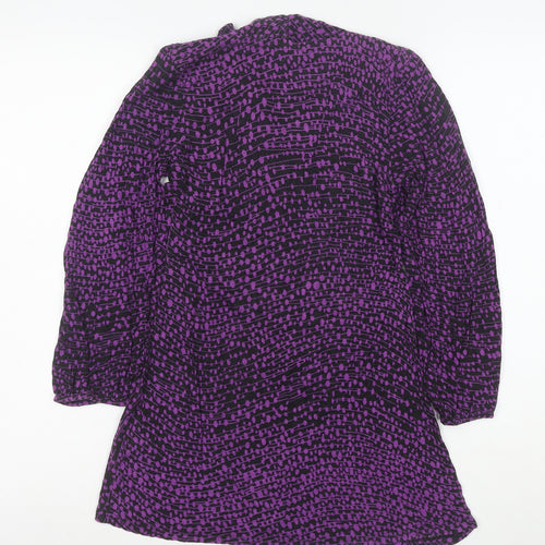 Monsoon Womens Purple Black Viscose Long Sleeve Tunic UK 8