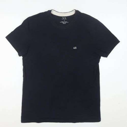 Armani Exchange Men's Black Cotton Crew Neck Short Sleeve T-Shirt Size S