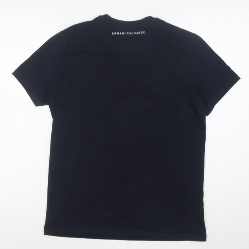 Armani Exchange Men's Black Cotton Crew Neck Short Sleeve T-Shirt Size S