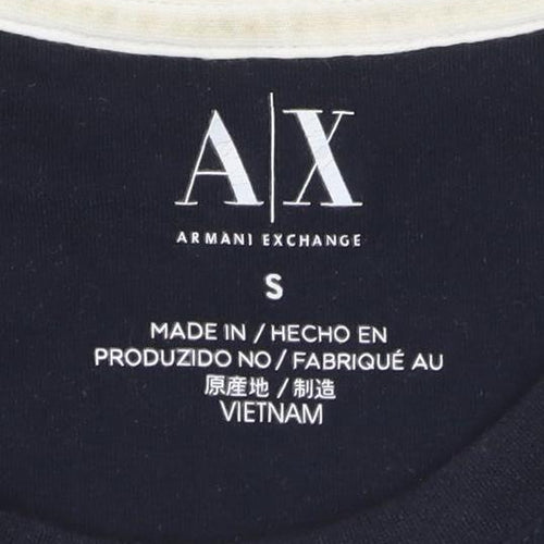 Armani Exchange Men's Black Cotton Crew Neck Short Sleeve T-Shirt Size S