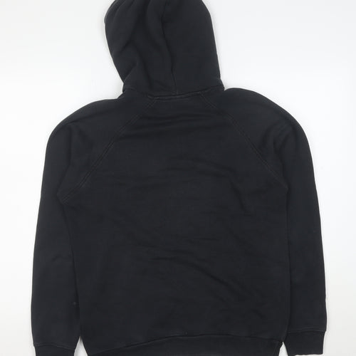 adidas Mens Black Small Pullover Hoodie with Logo Fleece Sweatshirt