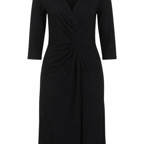 Next Women's Black V-Neck Bodycon Dress Size 10 3/4 Sleeve