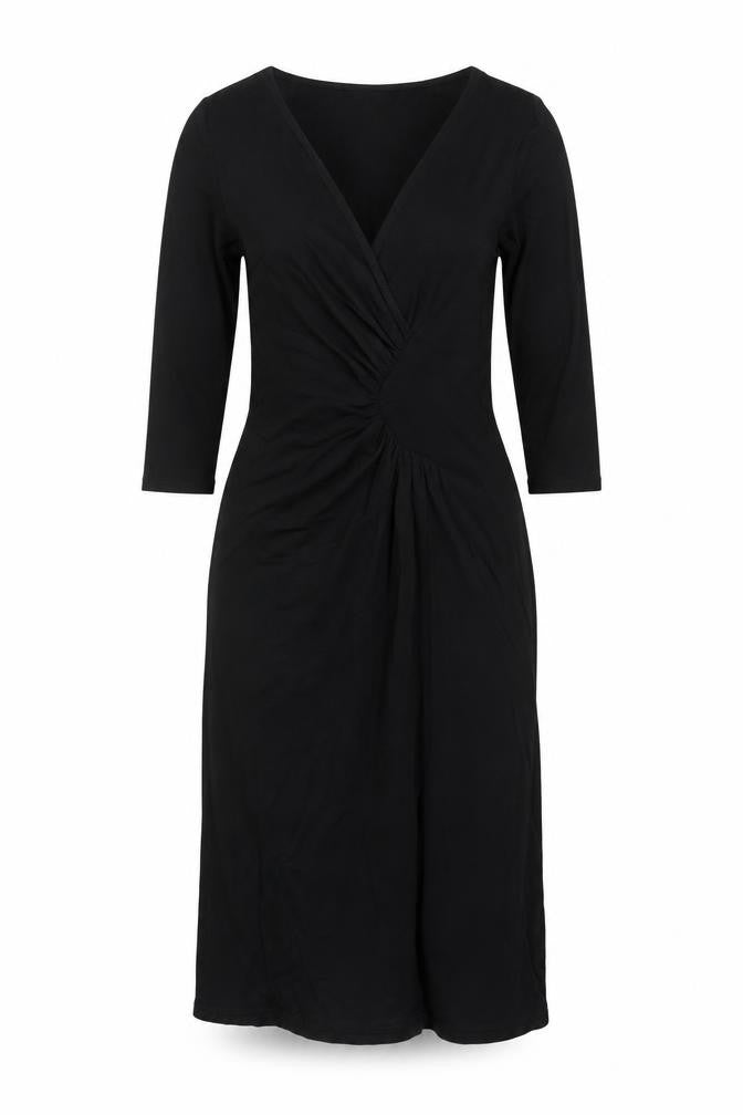 Next Women's Black V-Neck Bodycon Dress Size 10 3/4 Sleeve