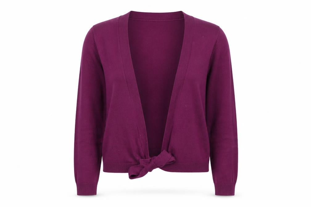 Next Women Purple Bow Front Cardigan UK 14 Long Sleeve Knit