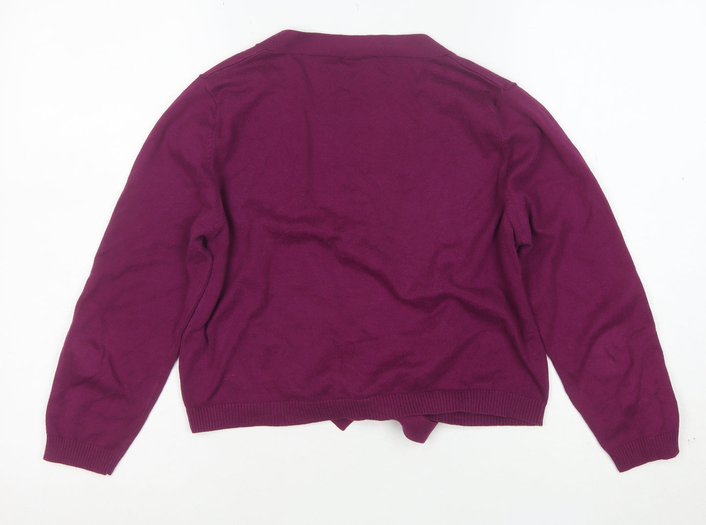 Next Women Purple Bow Front Cardigan UK 14 Long Sleeve Knit