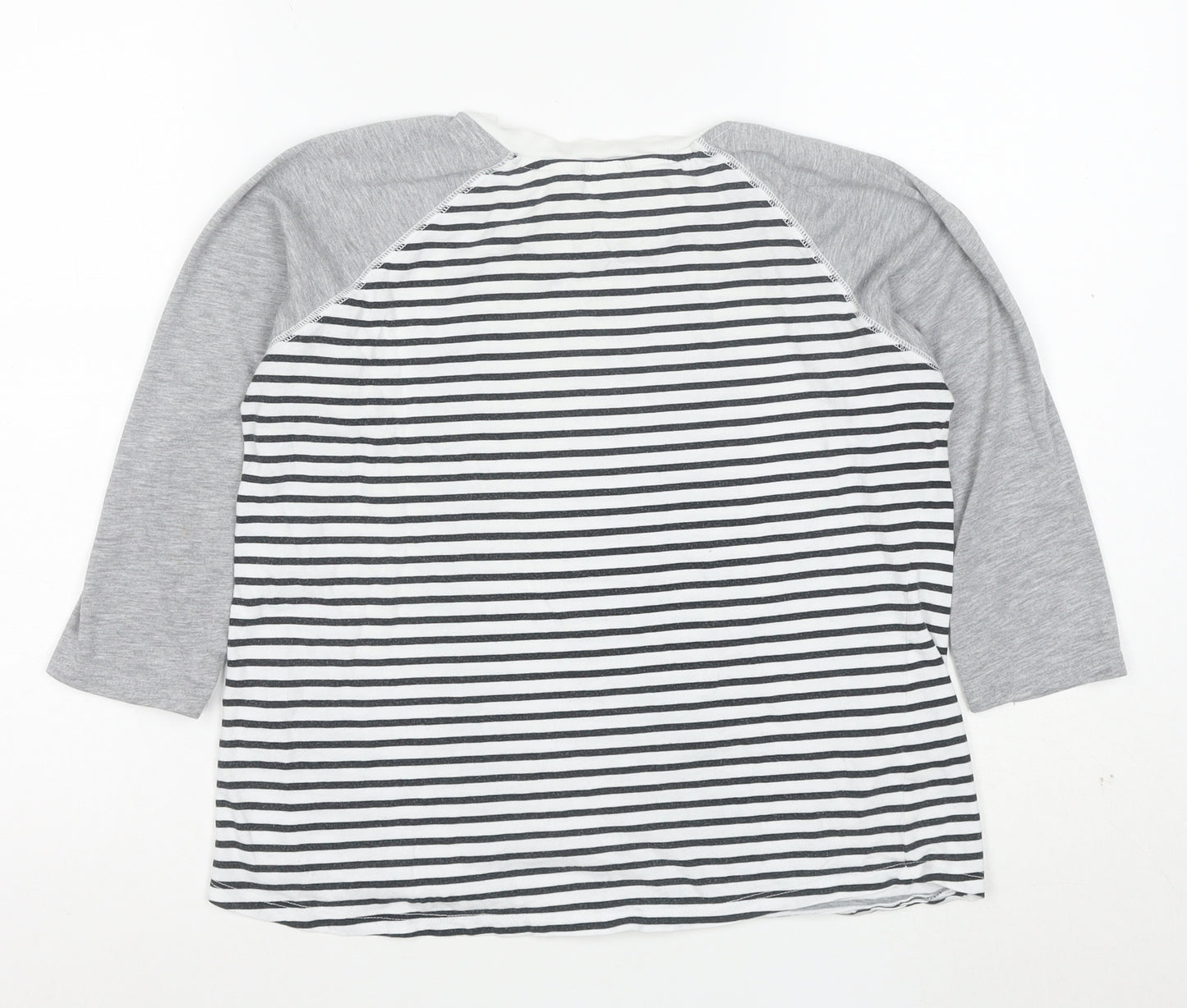 River Island Women’s Multicoloured Striped Raglan 3/4 Sleeve T-Shirt Size 10